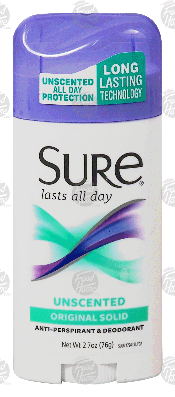 Sure  anti-perspirant & deodorant, original solid, unscented Full-Size Picture